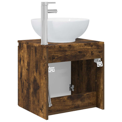 vidaXL Wall-Mounted Sink Vanity Smoked Oak 49.5 x 44.5 x 65 cm