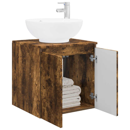 vidaXL Wall-Mounted Sink Vanity Smoked Oak 49.5 x 44.5 x 65 cm
