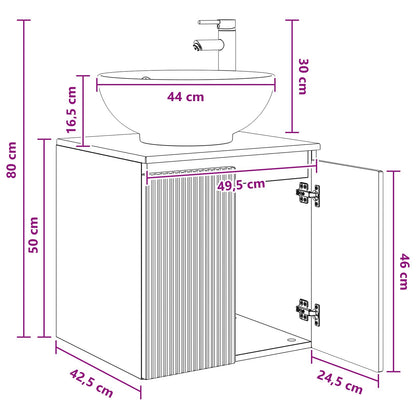 vidaXL Wall-Mounted Sink Vanity Smoked Oak 49.5 x 44.5 x 65 cm