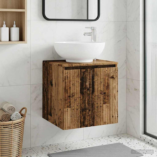 vidaXL Wall-Mounted Sink Vanity Old Wood 49.5 x 44.5 x 65 cm