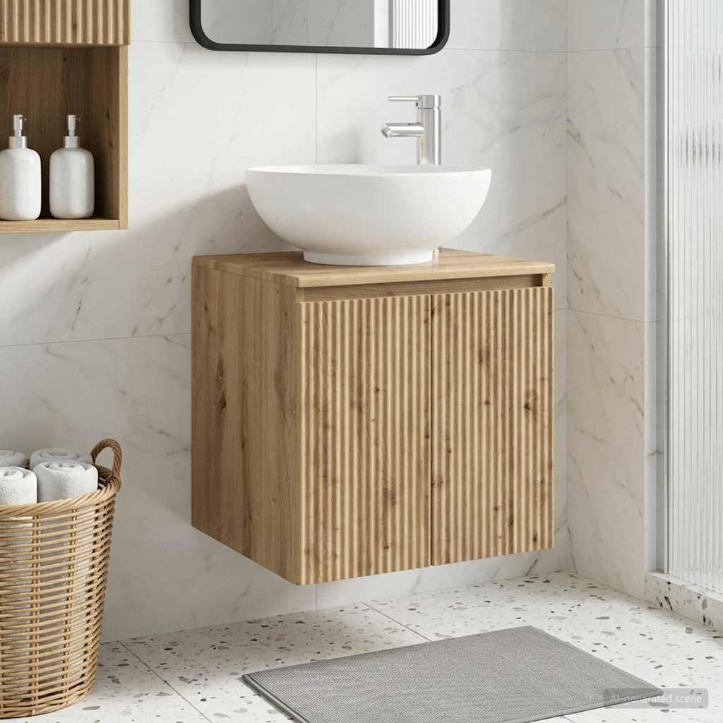 vidaXL Wall-Mounted Sink Vanity Artisan Oak 49.5 x 44.5 x 65 cm