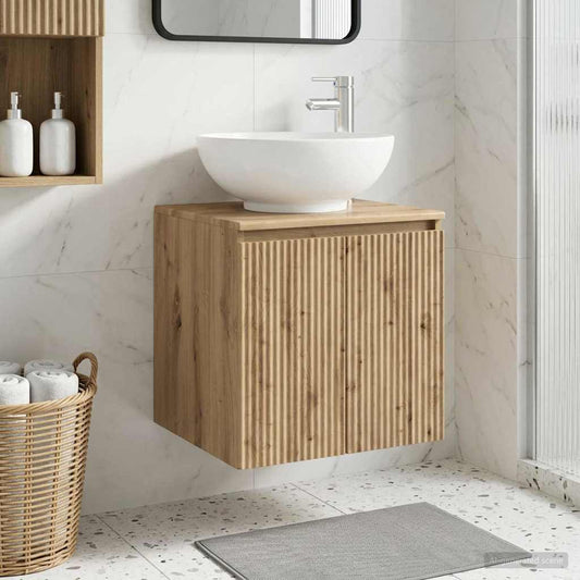 vidaXL Wall-Mounted Sink Vanity Artisan Oak 49.5 x 44.5 x 65 cm
