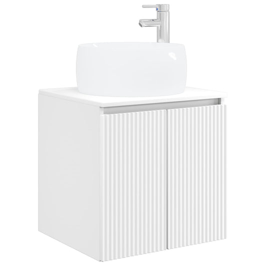 vidaXL Wall-Mounted Sink Vanity White 49.5 x 44.5 x 66 cm