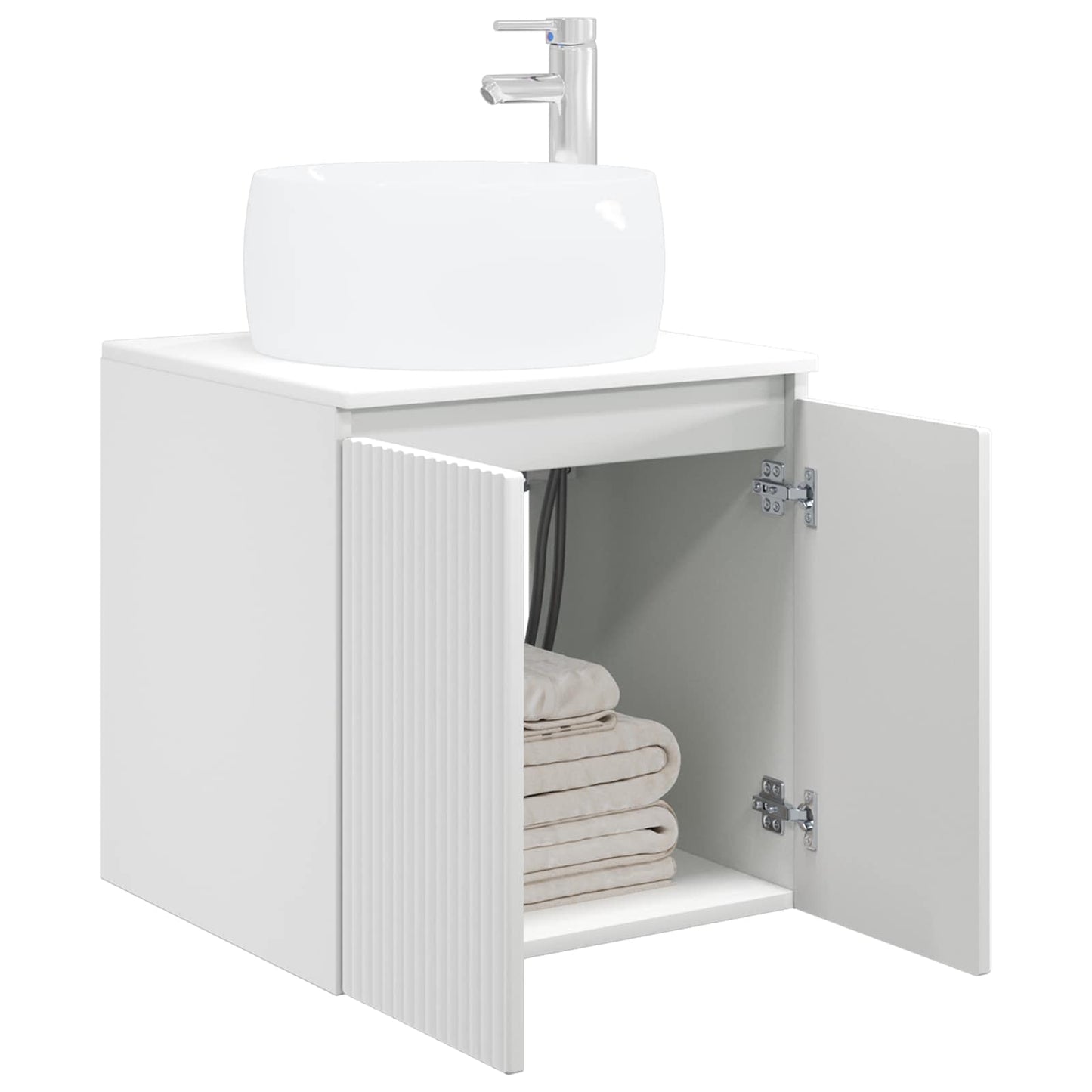 vidaXL Wall-Mounted Sink Vanity White 49.5 x 44.5 x 66 cm