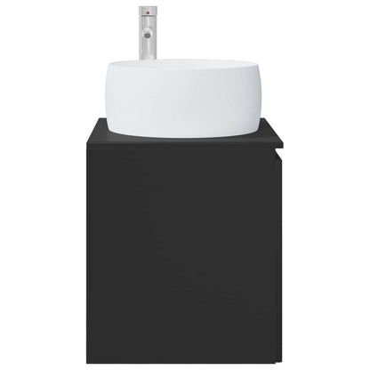 vidaXL Wall-Mounted Sink Vanity Black 49.5 x 44.5 x 66 cm