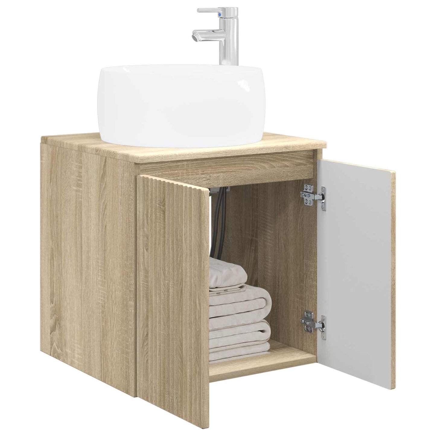 vidaXL Wall-Mounted Sink Vanity Sonoma Oak 49.5 x 44.5 x 66 cm