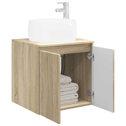 vidaXL Wall-Mounted Sink Vanity Sonoma Oak 49.5 x 44.5 x 66 cm