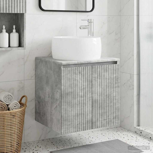 vidaXL Wall-Mounted Sink Vanity Concrete Grey 49.5 x 44.5 x 66 cm