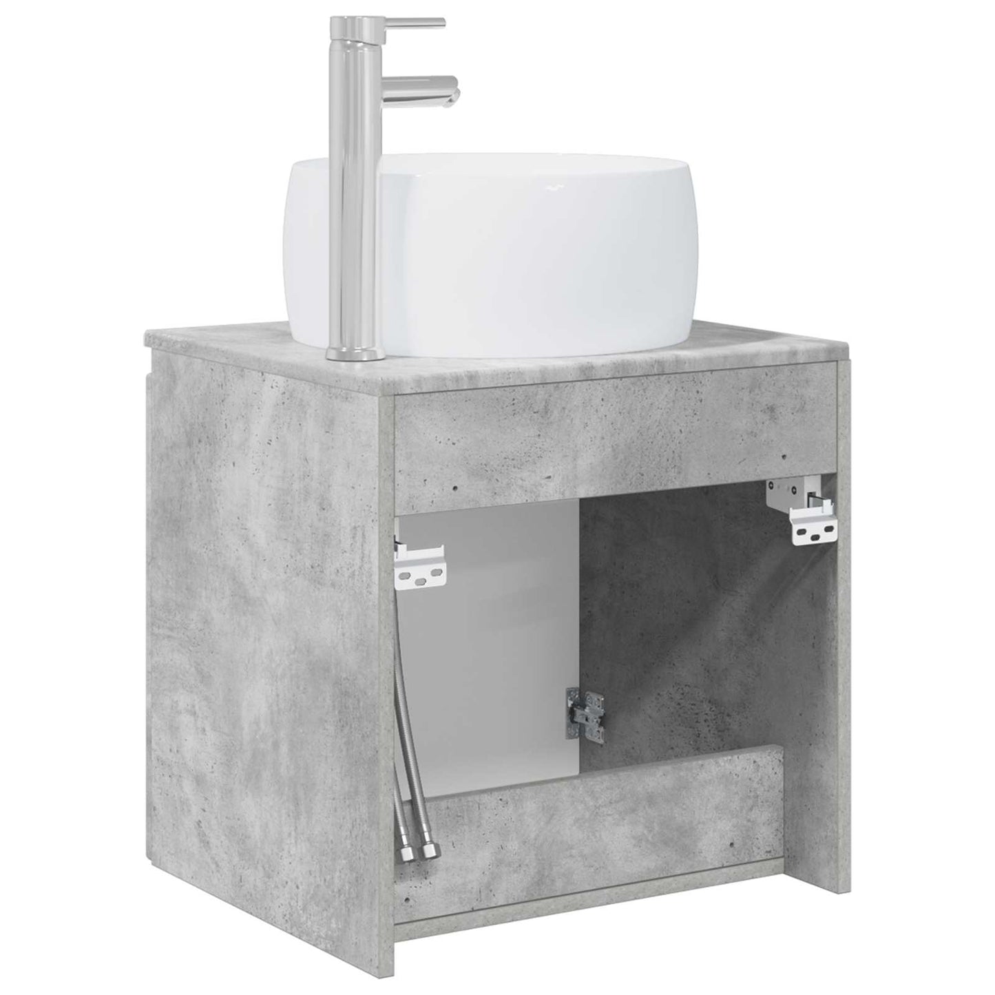 vidaXL Wall-Mounted Sink Vanity Concrete Grey 49.5 x 44.5 x 66 cm