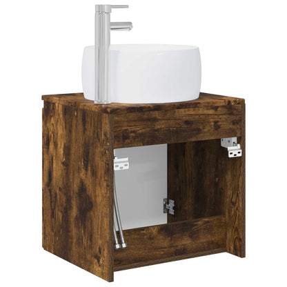 vidaXL Wall-Mounted Sink Vanity Smoked Oak 49.5 x 44.5 x 66 cm