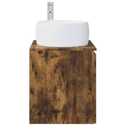vidaXL Wall-Mounted Sink Vanity Smoked Oak 49.5 x 44.5 x 66 cm