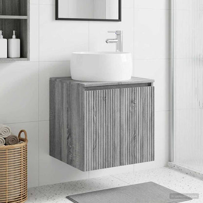 vidaXL Wall-Mounted Sink Vanity Grey Sonoma 49.5 x 44.5 x 66 cm