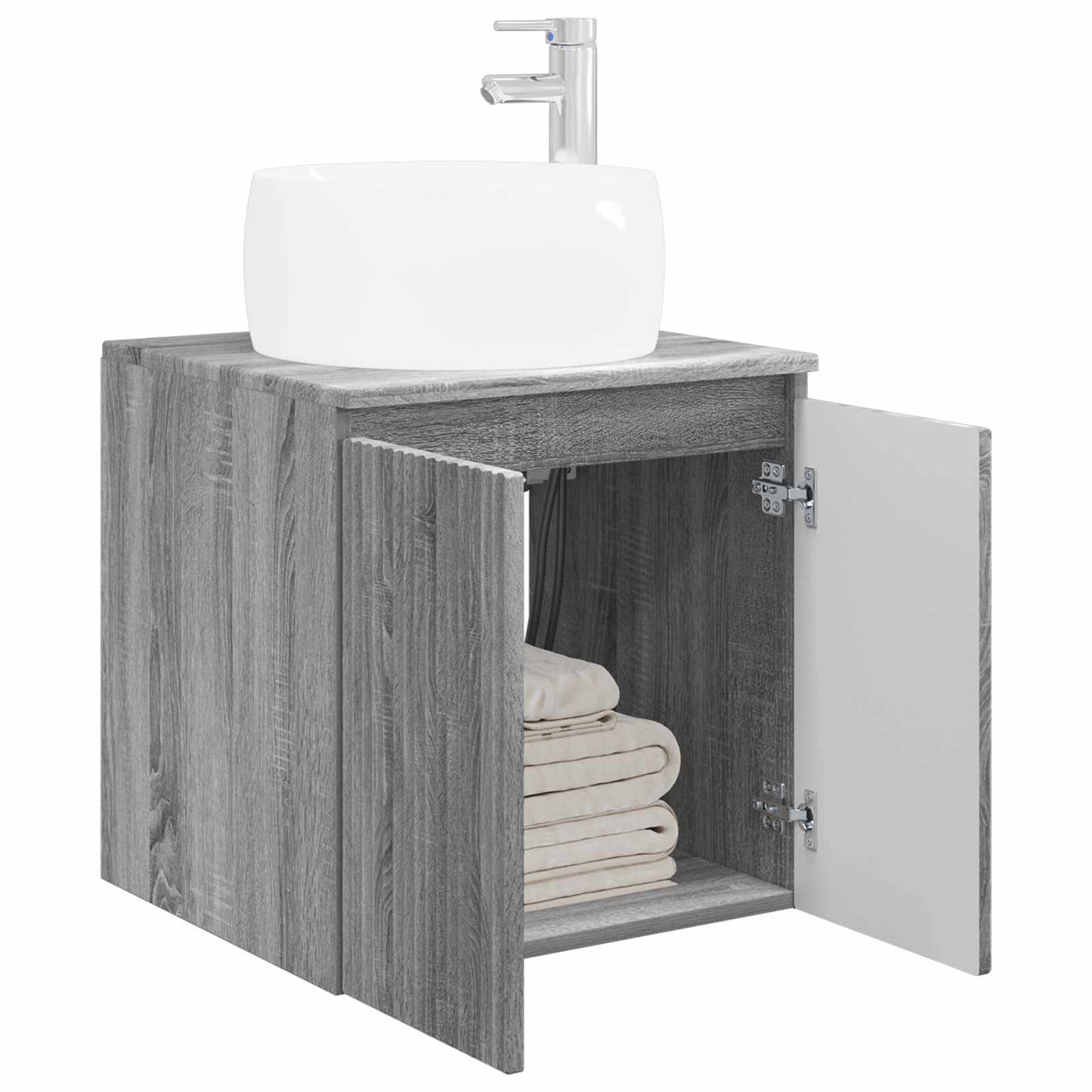 vidaXL Wall-Mounted Sink Vanity Grey Sonoma 49.5 x 44.5 x 66 cm