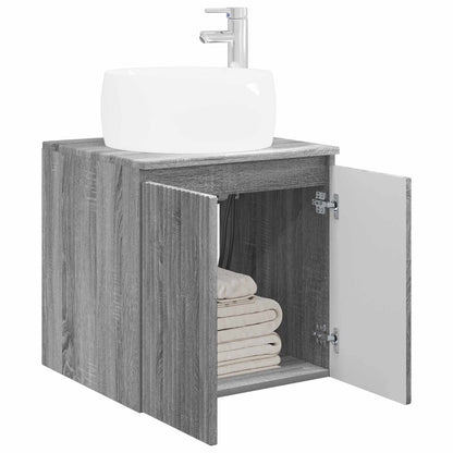 vidaXL Wall-Mounted Sink Vanity Grey Sonoma 49.5 x 44.5 x 66 cm