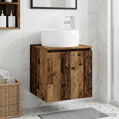 vidaXL Wall-Mounted Sink Vanity Old Wood 49.5 x 44.5 x 66 cm