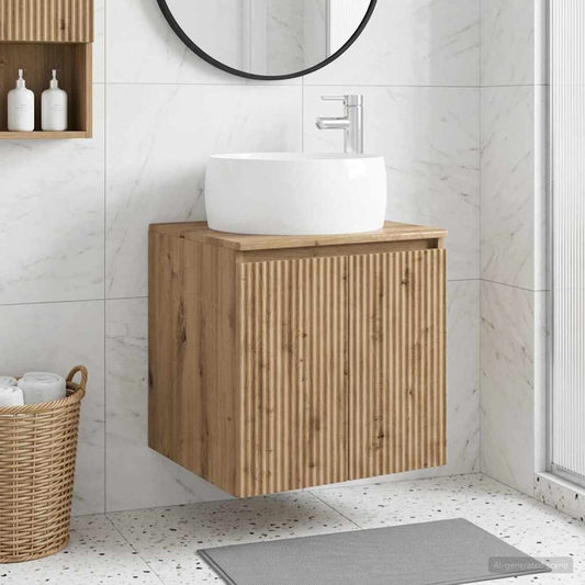 vidaXL Wall-Mounted Sink Vanity Artisan Oak 49.5 x 44.5 x 66 cm