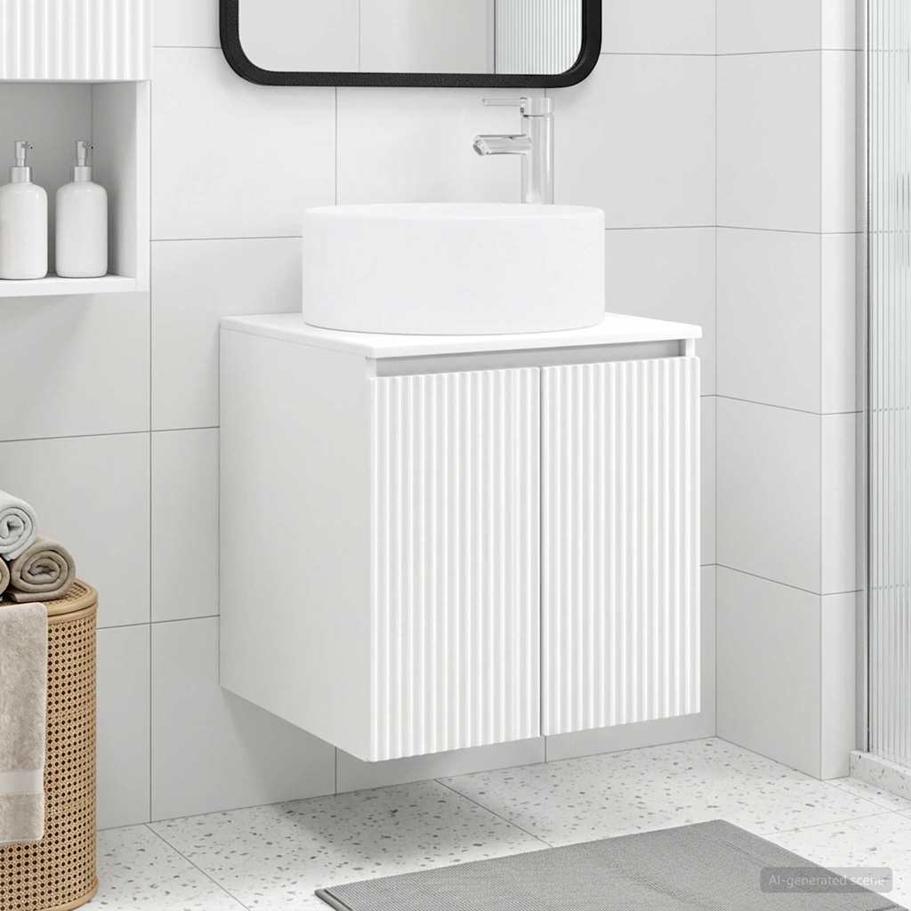 vidaXL Wall-mounted Sink Vanity White 49.5 x 44.5 x 65.5 cm