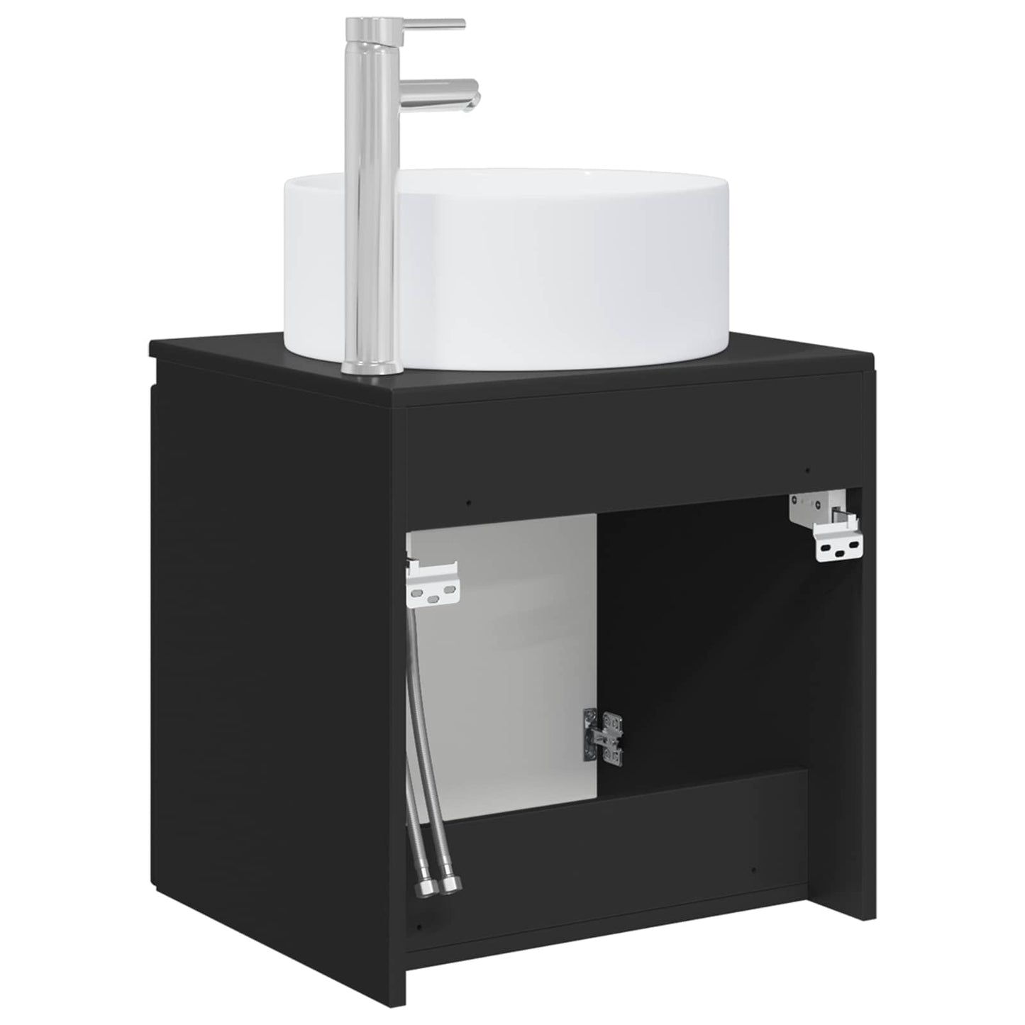 vidaXL Wall-mounted Sink Vanity Black 49.5 x 44.5 x 65.5 cm