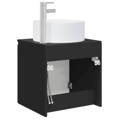 vidaXL Wall-mounted Sink Vanity Black 49.5 x 44.5 x 65.5 cm
