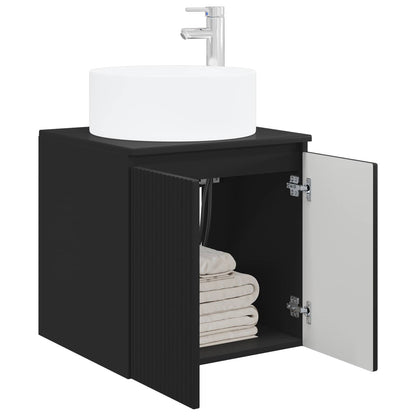 vidaXL Wall-mounted Sink Vanity Black 49.5 x 44.5 x 65.5 cm