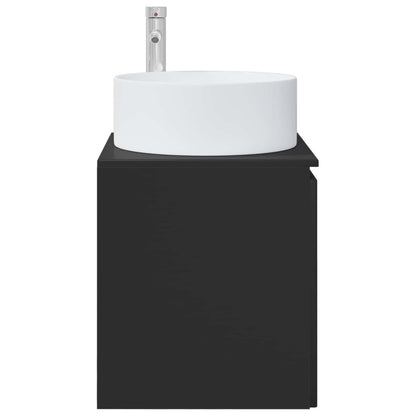 vidaXL Wall-mounted Sink Vanity Black 49.5 x 44.5 x 65.5 cm