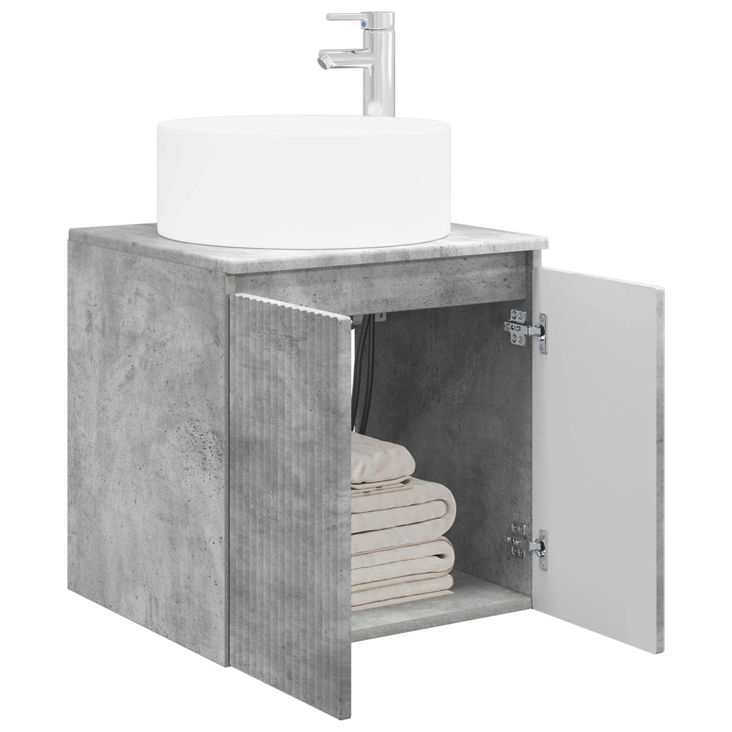 vidaXL Wall-mounted Sink Vanity Concrete Grey 49.5 x 44.5 x 65.5 cm