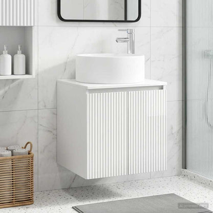 vidaXL Wall-mounted Sink Vanity High Gloss White 49.5 x 44.5 x 65.5 cm