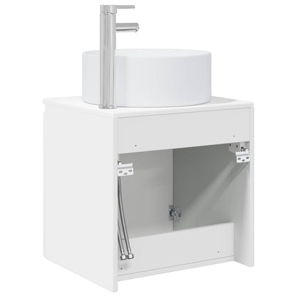 vidaXL Wall-mounted Sink Vanity High Gloss White 49.5 x 44.5 x 65.5 cm