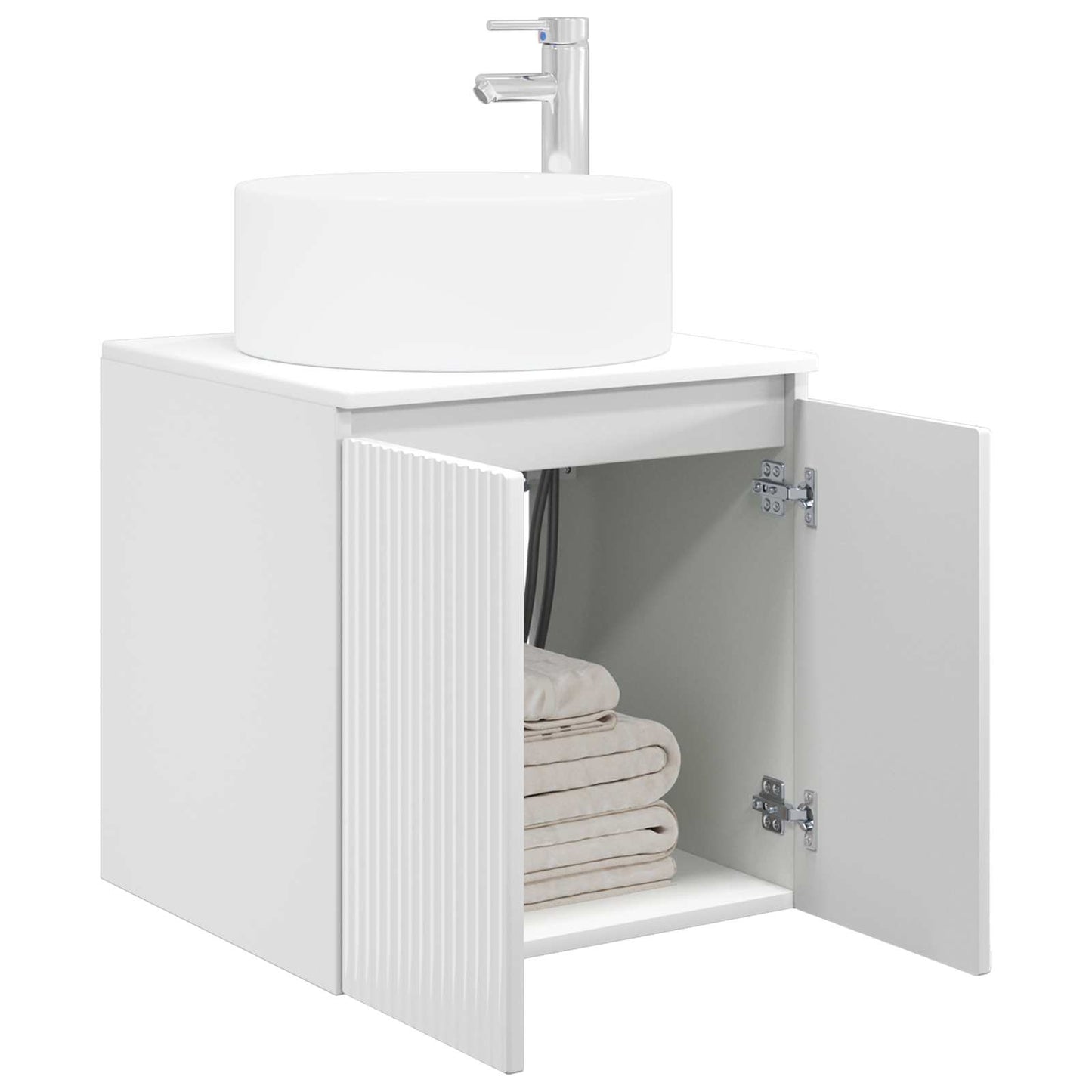 vidaXL Wall-mounted Sink Vanity High Gloss White 49.5 x 44.5 x 65.5 cm