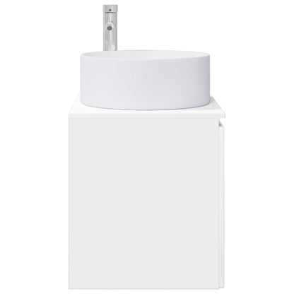 vidaXL Wall-mounted Sink Vanity High Gloss White 49.5 x 44.5 x 65.5 cm