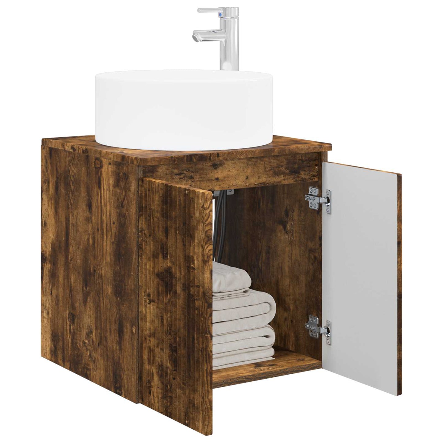 vidaXL Wall-mounted Sink Vanity Smoked Oak 49.5 x 44.5 x 65.5 cm