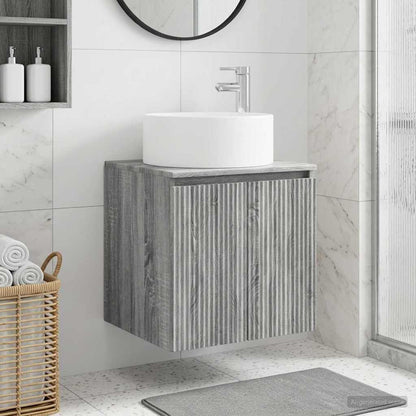 vidaXL Wall-mounted Sink Vanity Grey Sonoma 49.5 x 44.5 x 65.5 cm