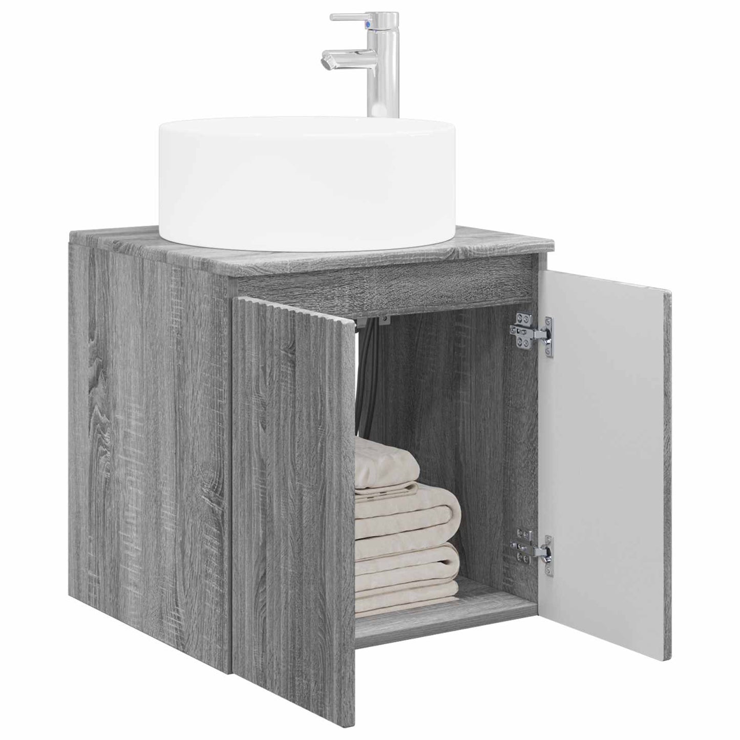 vidaXL Wall-mounted Sink Vanity Grey Sonoma 49.5 x 44.5 x 65.5 cm