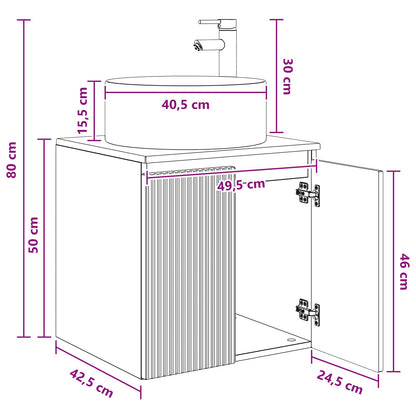 vidaXL Wall-mounted Sink Vanity Grey Sonoma 49.5 x 44.5 x 65.5 cm