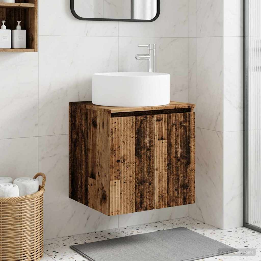 vidaXL Wall-mounted Sink Vanity Old Wood 49.5 x 44.5 x 65.5 cm
