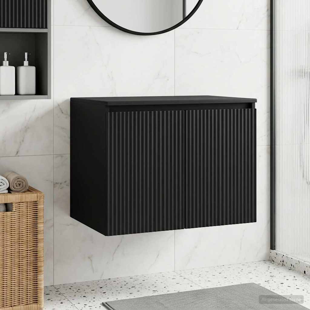 vidaXL Wall-mounted Bathroom Cabinet Black 62.5 x 44.5 x 50 cm
