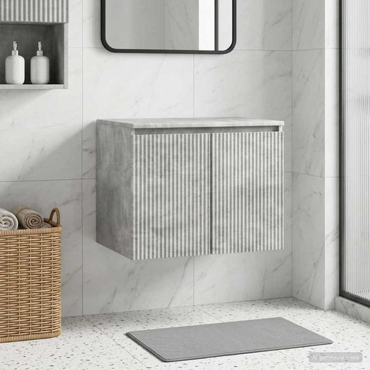 vidaXL Wall-mounted Bathroom Cabinet Concrete Grey 62.5 x 44.5 x 50 cm
