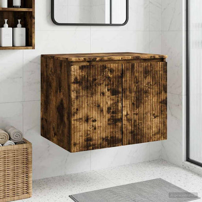 vidaXL Wall-mounted Bathroom Cabinet Smoked Oak 62.5 x 44.5 x 50 cm