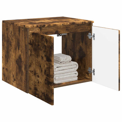 vidaXL Wall-mounted Bathroom Cabinet Smoked Oak 62.5 x 44.5 x 50 cm