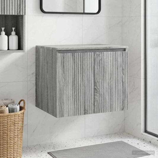 vidaXL Wall-mounted Bathroom Cabinet Grey Sonoma 62.5 x 44.5 x 50 cm