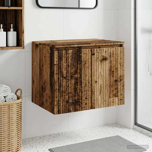 vidaXL Wall-mounted Bathroom Cabinet Old Wood 62.5 x 44.5 x 50 cm