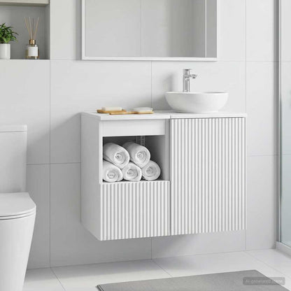 vidaXL Bathroom Cabinet White 30 x 35 x 50 cm Engineered Wood