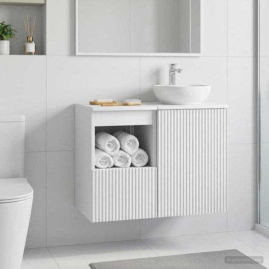 vidaXL Bathroom Cabinet White 30 x 35 x 50 cm Engineered Wood