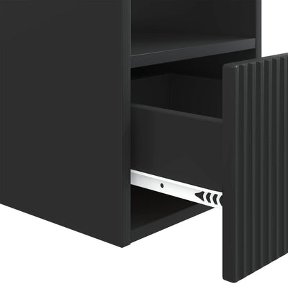 vidaXL Bathroom Cabinet Black 30 x 35 x 50 cm Engineered Wood