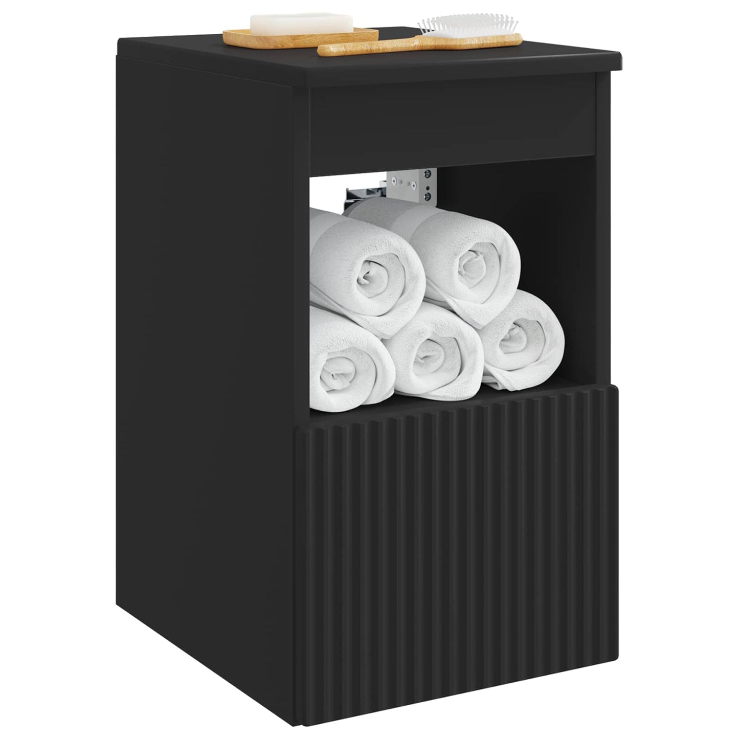 vidaXL Bathroom Cabinet Black 30 x 35 x 50 cm Engineered Wood