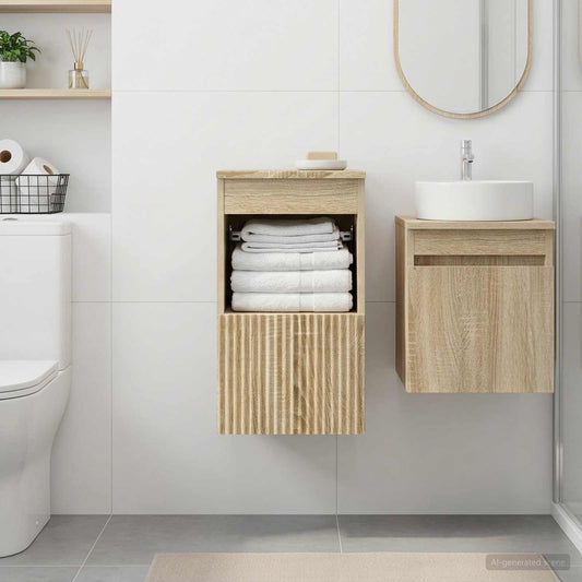 vidaXL Bathroom Cabinet Sonoma Oak 30 x 35 x 50 cm Engineered Wood