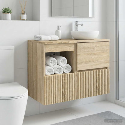 vidaXL Bathroom Cabinet Sonoma Oak 30 x 35 x 50 cm Engineered Wood
