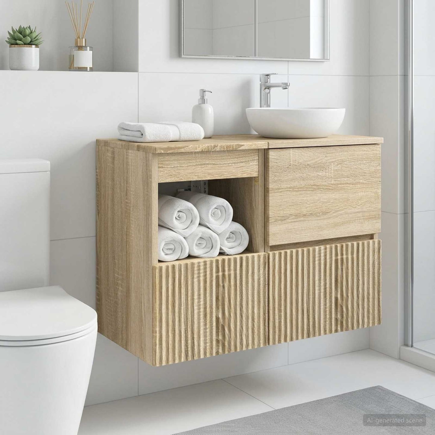 vidaXL Bathroom Cabinet Sonoma Oak 30 x 35 x 50 cm Engineered Wood