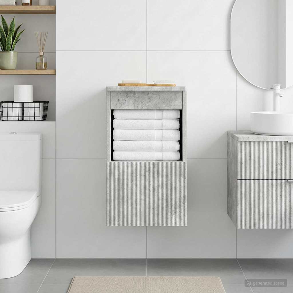 vidaXL Bathroom Cabinet Concrete Grey 30 x 35 x 50 cm Engineered Wood