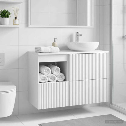 vidaXL Bathroom Cabinet High Gloss White 30 x 35 x 50 cm